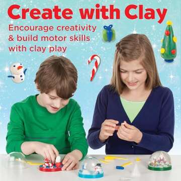 Creativity for Kids Make Your Own Holiday Snow Globes - Holiday Crafts for Kids, Create 3 DIY Snow Globes, Christmas Activities for Kids Ages 6-8+