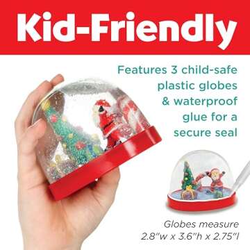 Creativity for Kids Make Your Own Holiday Snow Globes - Holiday Crafts for Kids, Create 3 DIY Snow Globes, Christmas Activities for Kids Ages 6-8+