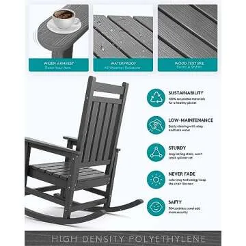 Comfortable SERWALL Outdoor Rocking Chair Set for All Weather