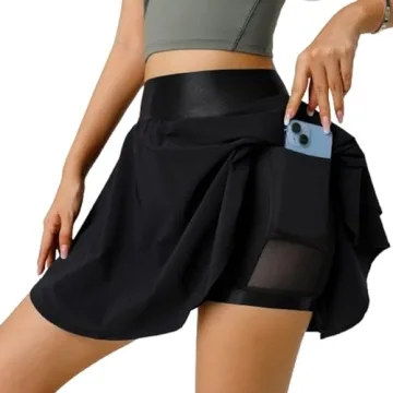 Stylish SRAIDLING Women's Pleated Athletic Skirt with Pockets