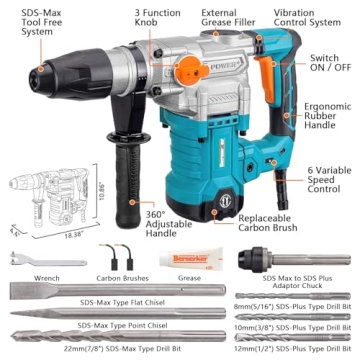 Berserker Heavy Duty Rotary Hammer Drill for Professionals