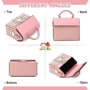 Oweisong Unique Novelty Purse for Women - Cute House Shape Handbag