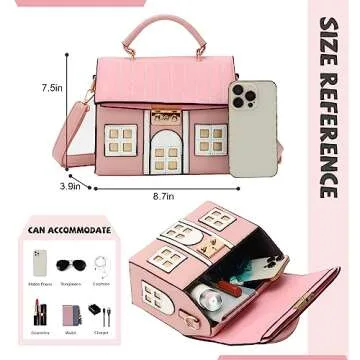 Oweisong Unique House Shape Purse for Fashionable Women