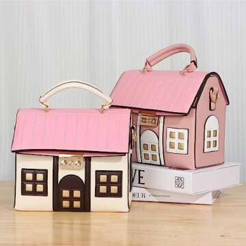 Oweisong Unique House Shape Purse for Fashionable Women