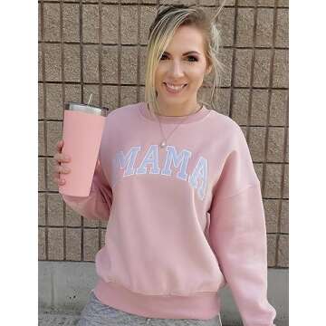 LOMON MAMA Sweatshirt Women Crewneck Pullover Sweater Long Sleeve Plus Size Girls Sweatshirt Winter ...