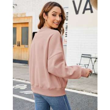 LOMON MAMA Oversized Fleece Sweatshirt for Women