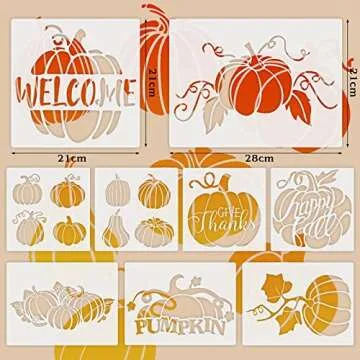9 Reusable Fall Pumpkin Stencils for Thanksgiving Fun