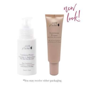 100% PURE Luminous Face Primer - Radiant Makeup Base & Moisturizer with Antioxidants