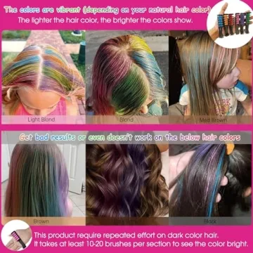 New Hair Chalk Comb Temporary Hair Color Dye for Girls Kids, Washable Hair Chalk for Girls Age 4 5 6 7 8 9 10-12 Birthday Christmas New Year Cosplay Hair DIY Party