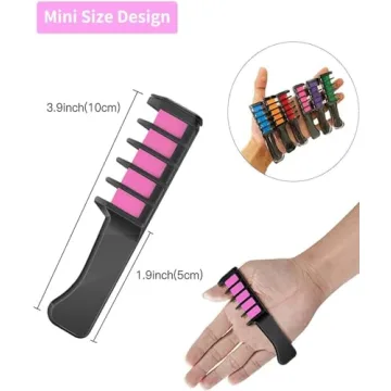 New Hair Chalk Comb Temporary Hair Color Dye for Girls Kids, Washable Hair Chalk for Girls Age 4 5 6 7 8 9 10-12 Birthday Christmas New Year Cosplay Hair DIY Party
