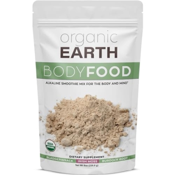 Organic Earth Irish Sea Moss Powder 8oz - Wildcrafted Sea Moss Organic with Bladderwrack & Burdock R...