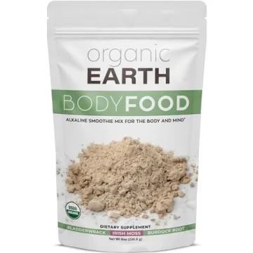 Organic Earth Irish Sea Moss Powder 8oz - Wildcrafted Sea Moss Organic with Bladderwrack & Burdock R...