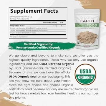 Organic Earth Irish Sea Moss Powder for Energy and Detox