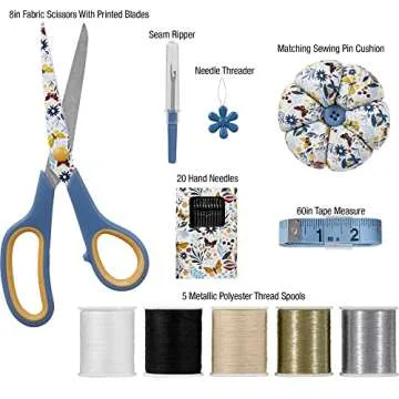 SINGER Sewing Kit in Butterfly Floral Storage Bag with 30 Pcs Sewing Supplies for Emergency, Clothing Repair, Travel, Dormroom