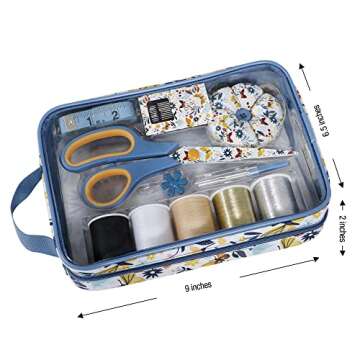 SINGER Sewing Kit in Butterfly Floral Storage Bag with 30 Pcs Sewing Supplies for Emergency, Clothing Repair, Travel, Dormroom