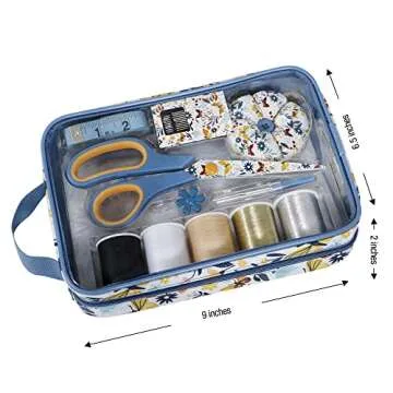 SINGER Sewing Kit in Butterfly Floral Storage Bag with 30 Pcs Sewing Supplies for Emergency, Clothing Repair, Travel, Dormroom