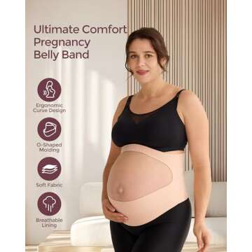 Momcozy Pregnancy Belly Band - CozySupport Ergonest Maternity Belt for Abdomen & Back