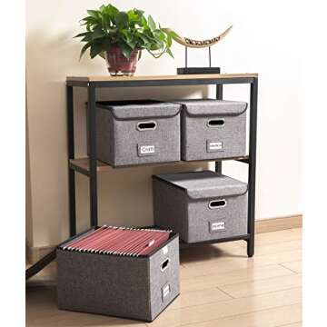 PRANDOM File Organizer Box - Collapsible Decorative Storage for Files