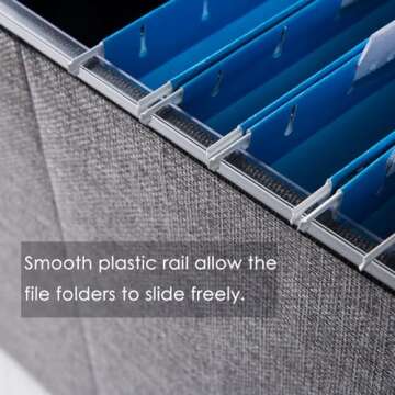 PRANDOM Decorative Linen File Organizer Box for Efficient Storage