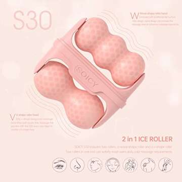 Hanmier Ice Roller for Face with Gua Sha, Travel ice Roller Cold Therapy Tools, Cold Facial Ice Roll...