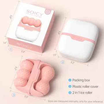 Hanmier Ice Roller for Face with Gua Sha, Travel ice Roller Cold Therapy Tools, Cold Facial Ice Roller Massager for Eye Puffiness, Migraine, TMJ Pain Relief & Minor Injury (Pink)