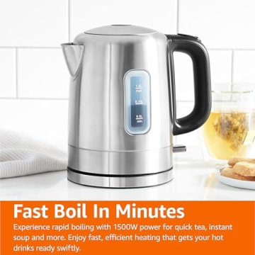 Amazon Basics Electric Kettle, 1.1 Quarts, Fast Boiling