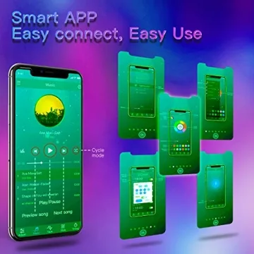 TJOY 25ft Bluetooth LED Strip Lights for Music Sync and Control