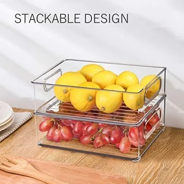 Stackable Refrigerator Bins for Kitchen Organization