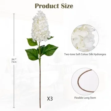 Arborus Lifesize Hydrangea Artificial Flowers - Decorate Elegantly
