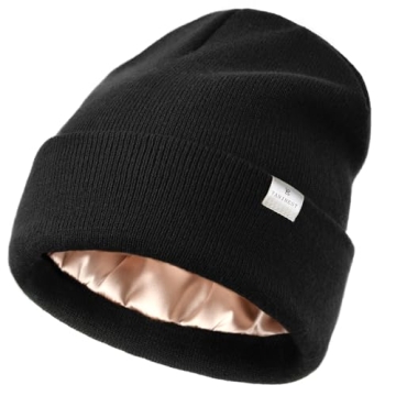 YANIBEST Satin Lined Knit Beanie for Women & Men - Soft Slouchy Winter Hat