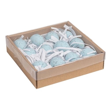 Elegant Blue Speckled Ceramic Eggs – 12 Pack