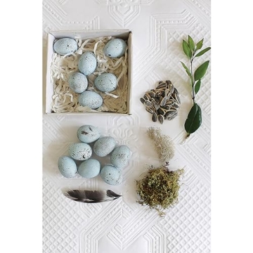 Elegant Blue Speckled Ceramic Eggs – 12 Pack