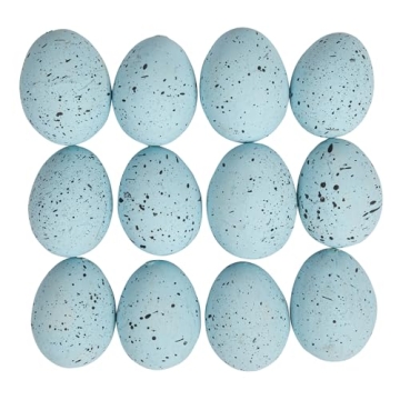 Elegant Blue Speckled Ceramic Eggs – 12 Pack