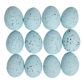 Elegant Blue Speckled Ceramic Eggs – 12 Pack