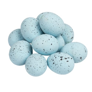 Elegant Blue Speckled Ceramic Eggs – 12 Pack