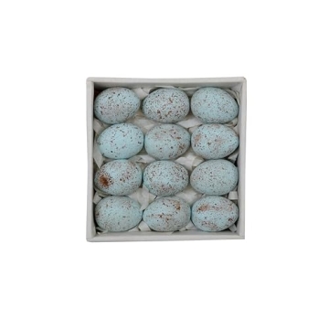 Elegant Blue Speckled Ceramic Eggs – 12 Pack