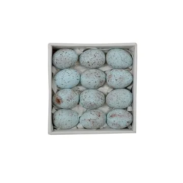 Elegant Blue Speckled Ceramic Eggs – 12 Pack