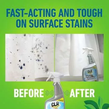 CLR Mold & Mildew Clear, Bleach-Free Stain Remover Spray Works on Fabric, Wood, Fiberglass, Concrete, Brick, Glass, and More - EPA Safer Choice, 32 Fl Oz (Pack of 2)