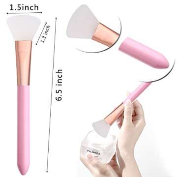 Elisel 5pcs Silicone Facial Mask Applicator Brushes, Flexible for Face, Sleeping, Clay, Body Lotion Masks