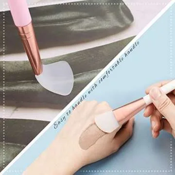 Elisel 5pcs Silicone Facial Mask Applicator Brushes, Flexible for Face, Sleeping, Clay, Body Lotion Masks