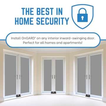 OnGUARD Security Door Brace | French Door Brace Jammer Barricade Defends Against Home Invasions, Bur...