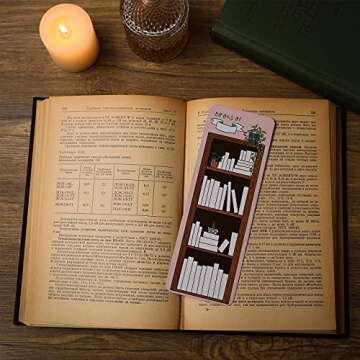 Outus 50 Pieces Book Tracker Bookmarks Paper Double Sided Bookshelf Design Bookmarks Color Your Own Book Markers Bulk for Book Lover Students Reading(Cute Style)