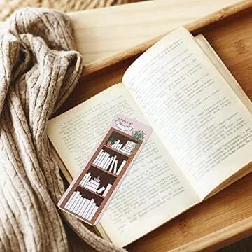 Outus 50 Pieces Book Tracker Bookmarks Paper Double Sided Bookshelf Design Bookmarks Color Your Own Book Markers Bulk for Book Lover Students Reading(Cute Style)