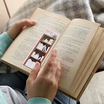 Outus 50 Pieces Book Tracker Bookmarks Paper Double Sided Bookshelf Design Bookmarks Color Your Own Book Markers Bulk for Book Lover Students Reading(Cute Style)