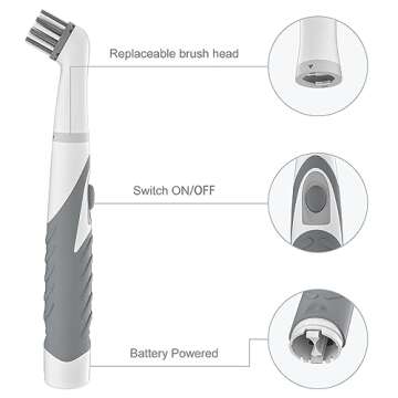 Electric Cleaning Brush with 4 in 1 Multiple Brush Heads, Indoor Household Cordless Motorized Brush ...
