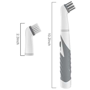 Electric Cleaning Brush with 4 in 1 Multiple Brush Heads, Indoor Household Cordless Motorized Brush for Bathroom Toilet Kitchen Tile Crevice(Grey)