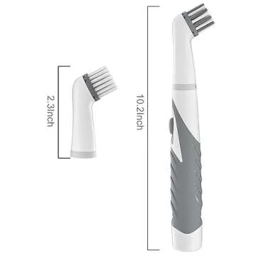 Electric Cleaning Brush with 4 in 1 Multiple Brush Heads, Indoor Household Cordless Motorized Brush for Bathroom Toilet Kitchen Tile Crevice(Grey)
