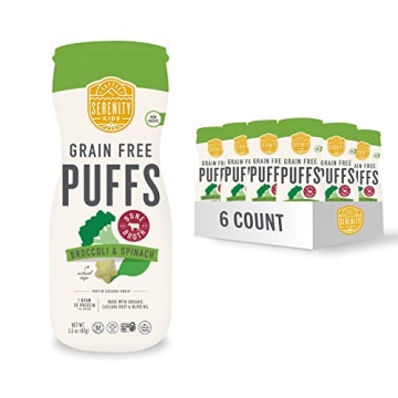 Serenity Kids 6+ Months Grain & Gluten-Free Toddler and Baby Puffs - No Added Sugar - BPA & Allergen...