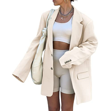 Grlasen Women Casual Elegant Long Sleeve Oversized Lapel Blazers Open Front Solid Work Office Jacket...