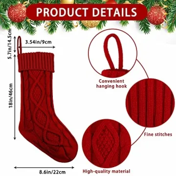 XIMISHOP Personalized Christmas Stockings - 6 Pack